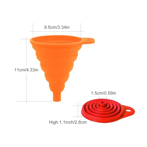 Smart Home Foldable Silicone Funnel Set (4 Pack) – Collapsible Small & for Daily Use