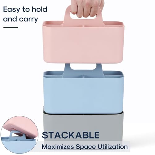 Eco-Friendly Multiuse Caddy Organizer with Handle, Portable Divided Plastic Tote Bin Set