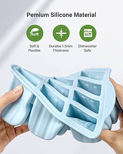 Modern Popsicles Molds, MEETRUE 12 Pieces Silicone Popsicle Collection