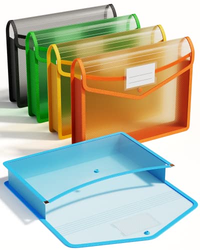 ThinkTex Plastic Expanding File Folder, Transparent Envelopes with