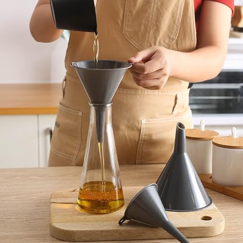 Classic Plastic Kitchen Funnel Set of 3, Round Set