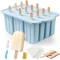 Modern Popsicles Molds, MEETRUE 12 Pieces Silicone Popsicle Collection