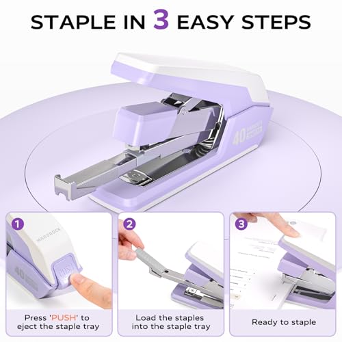 upgraded MARSROCK Effortless Stapler for Desk with 40-50 Sheet Capacity, 2000 Collection