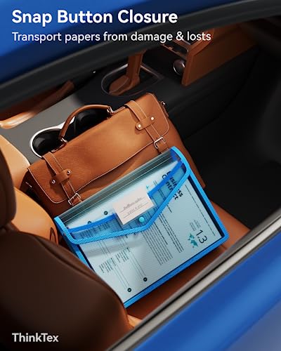 ThinkTex Plastic Expanding File Folder, Transparent Envelopes with