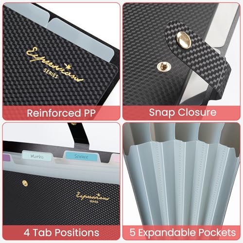 Eco-Friendly Sooez Accordion File Organizer, Letter Size Expanding File Essentials