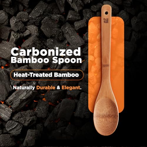 Riveira Dark Bamboo Wooden Spoons for Cooking Kit