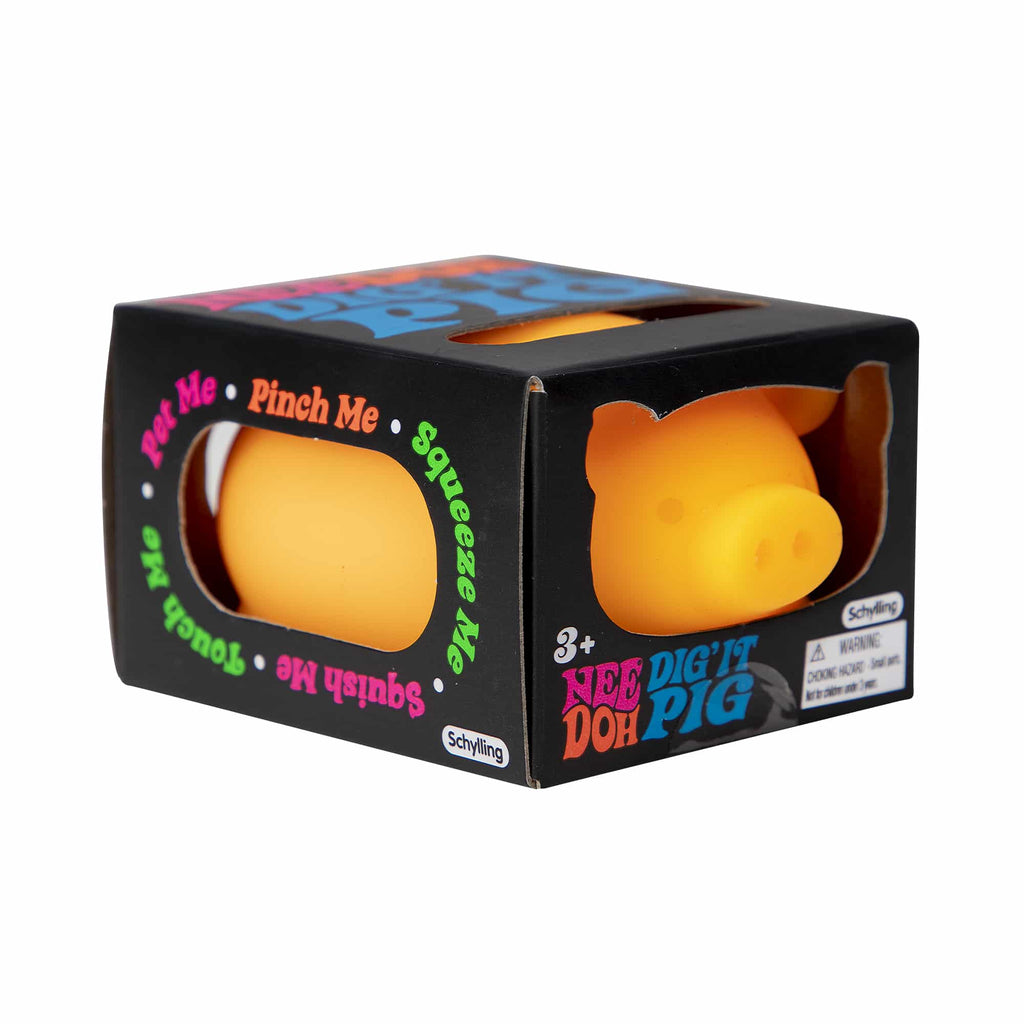 Cute Collectible NeeDoh Dig’ It Pig | Select Velvet Canopy - Collectible Shaggy Monster Squishable Toy Detail