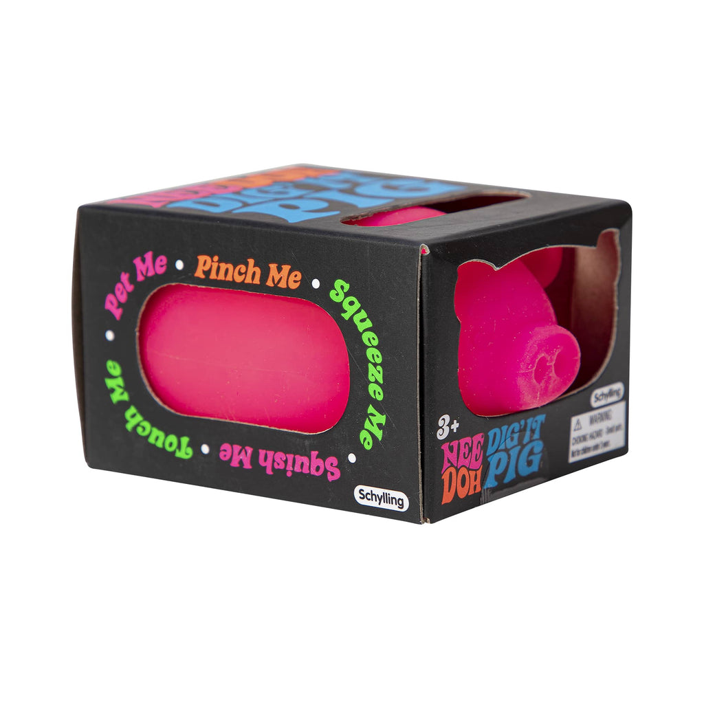Cute Collectible NeeDoh Dig’ It Pig | Select Velvet Canopy - Collectible Shaggy Monster Squishable Toy Detail