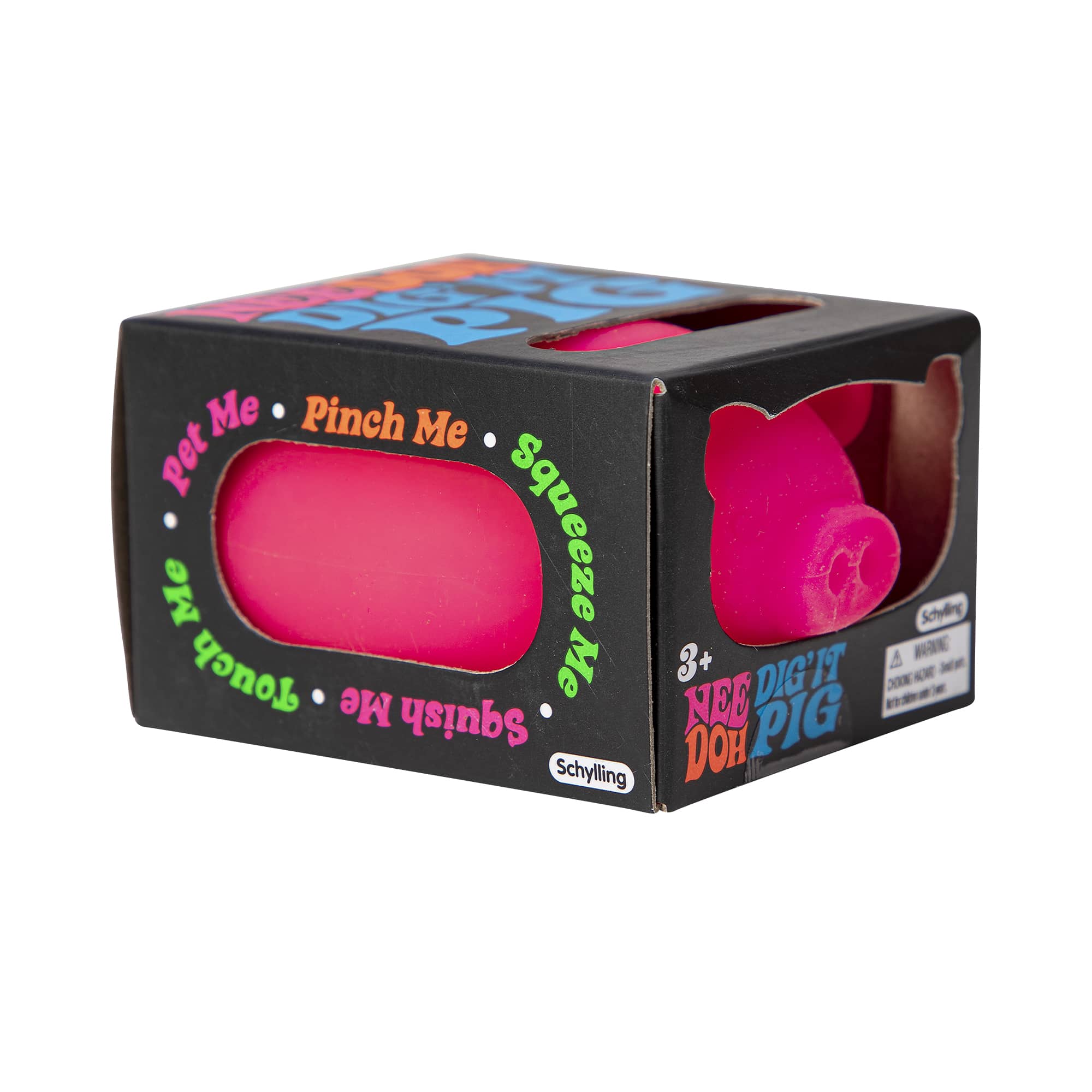 Cute Collectible NeeDoh Dig’ It Pig | Select Velvet Canopy - Collectible Shaggy Monster Squishable Toy Detail