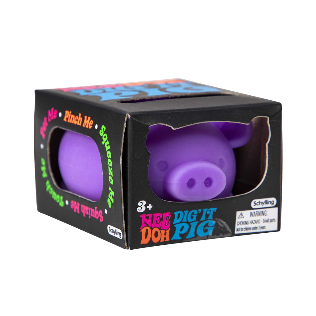 Cute Collectible NeeDoh Dig’ It Pig | Select Velvet Canopy - Collectible Shaggy Monster Squishable Toy Detail