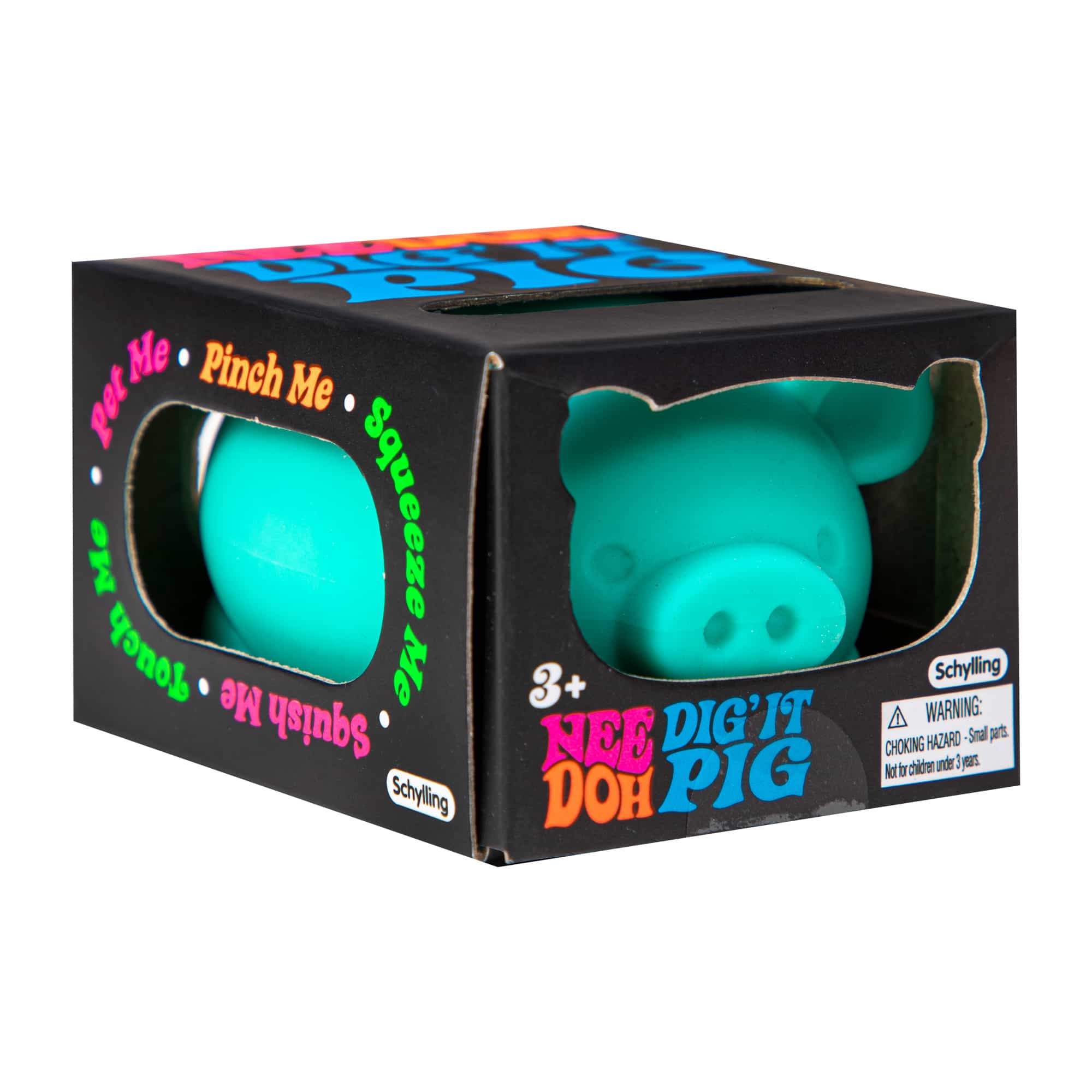 Cute Collectible NeeDoh Dig’ It Pig | Select Velvet Canopy - Collectible Shaggy Monster Squishable Toy Detail