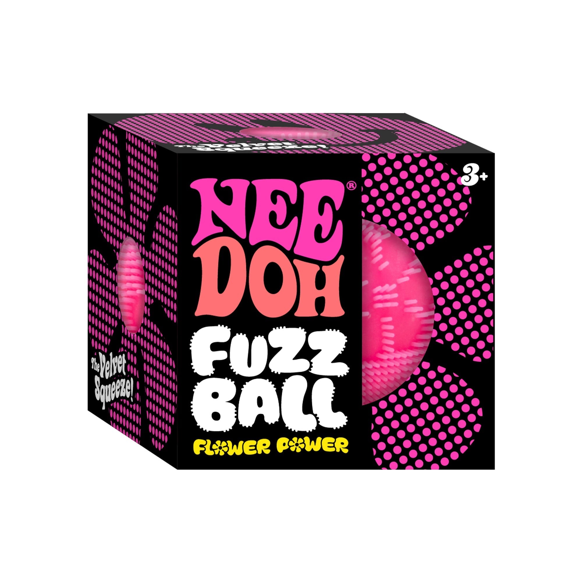Shaggy Tactile NeeDoh Fuzz Ball Flower Power | Signature Elm Point - Shaggy Tactile Ribbed Stress Relief Toy Detail