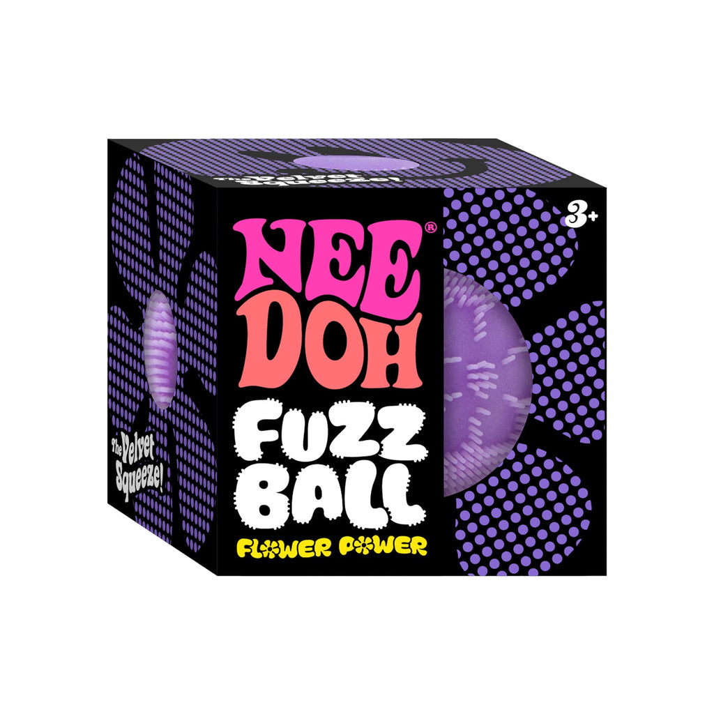 Shaggy Tactile NeeDoh Fuzz Ball Flower Power | Signature Elm Point - Shaggy Tactile Ribbed Stress Relief Toy Detail