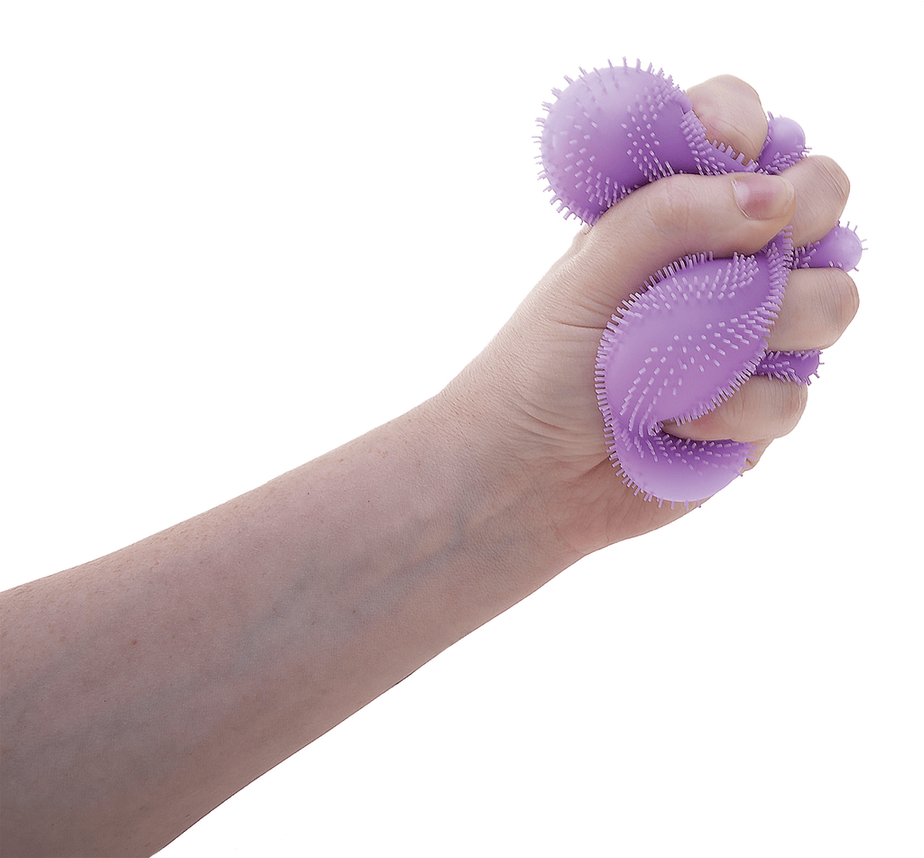 Shaggy Tactile NeeDoh Fuzz Ball Flower Power | Signature Elm Point - Shaggy Tactile Ribbed Stress Relief Toy - Surprise Me! (Random Color)