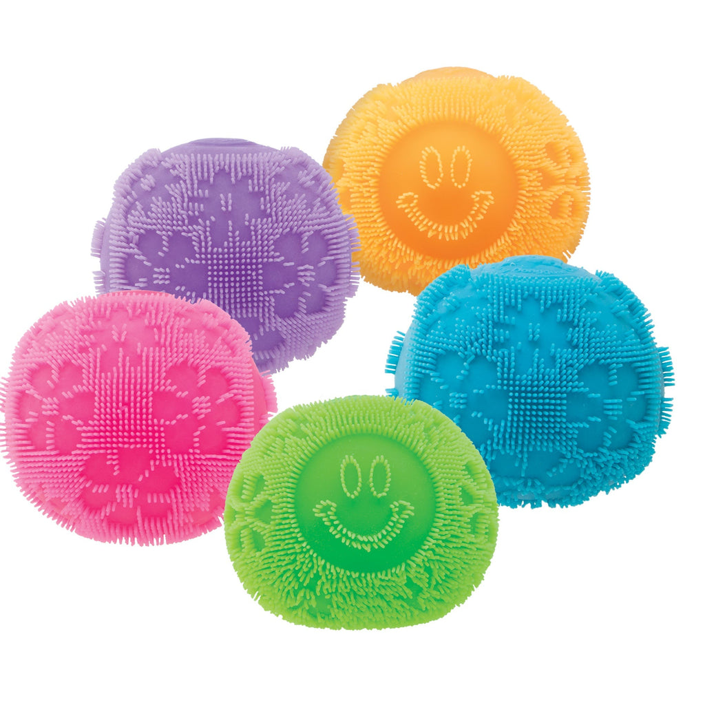 Shaggy Tactile NeeDoh Fuzz Ball Flower Power | Signature Elm Point - Shaggy Tactile Ribbed Stress Relief Toy Detail