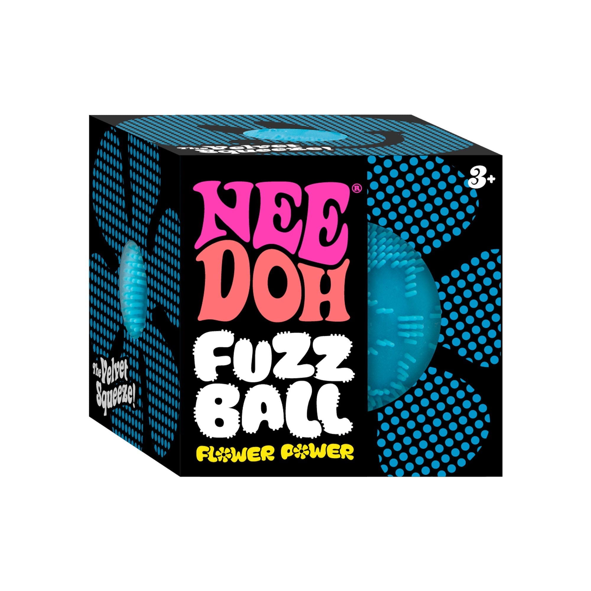 Shaggy Tactile NeeDoh Fuzz Ball Flower Power | Signature Elm Point - Shaggy Tactile Ribbed Stress Relief Toy Detail