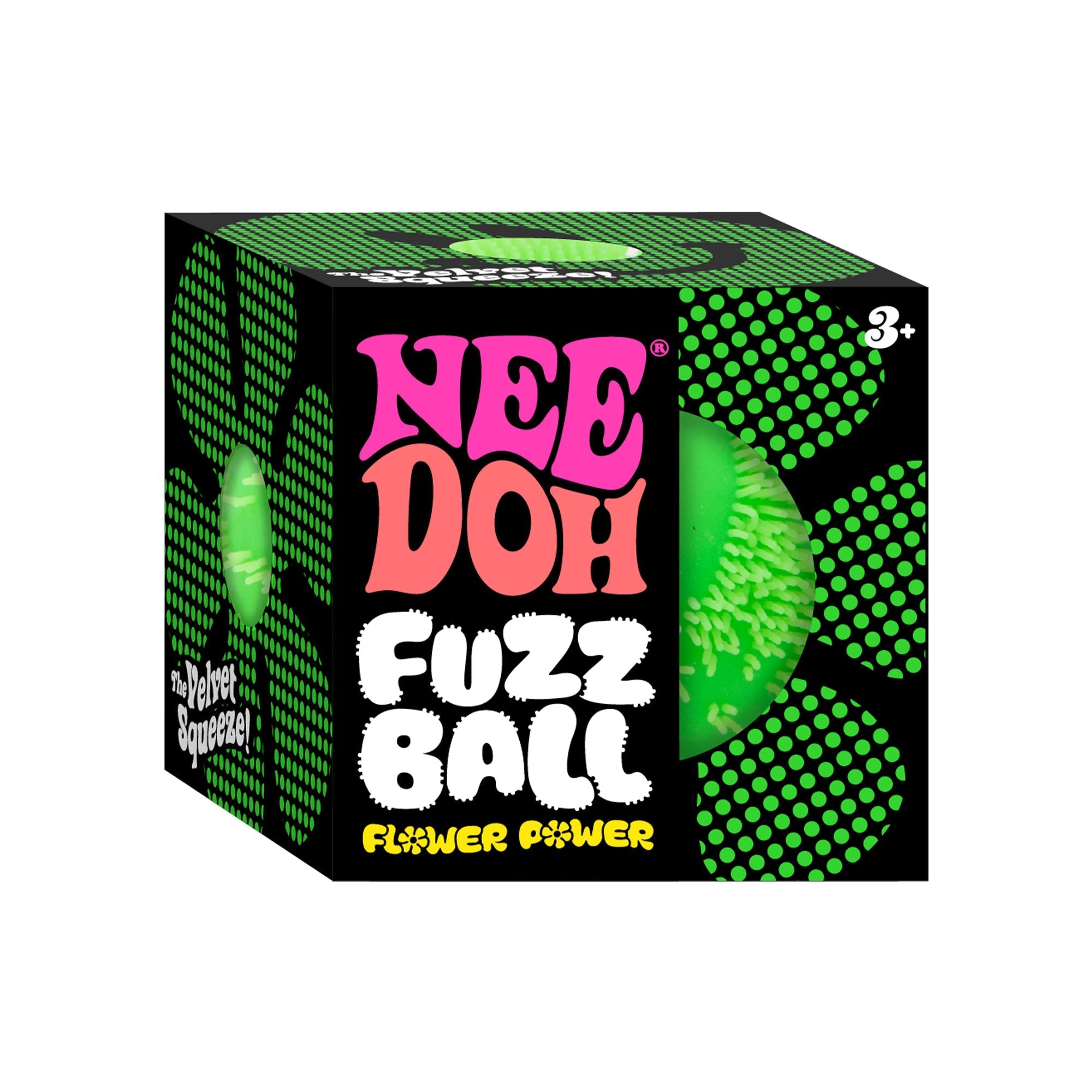 Shaggy Tactile NeeDoh Fuzz Ball Flower Power | Signature Elm Point - Shaggy Tactile Ribbed Stress Relief Toy Detail