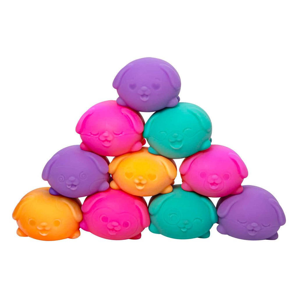Teeny-Tiny Teenie NeeDoh Funky Pup | Edition Copper Bloom - Mini Groovy Glob Portable Stress Toy Set Detail