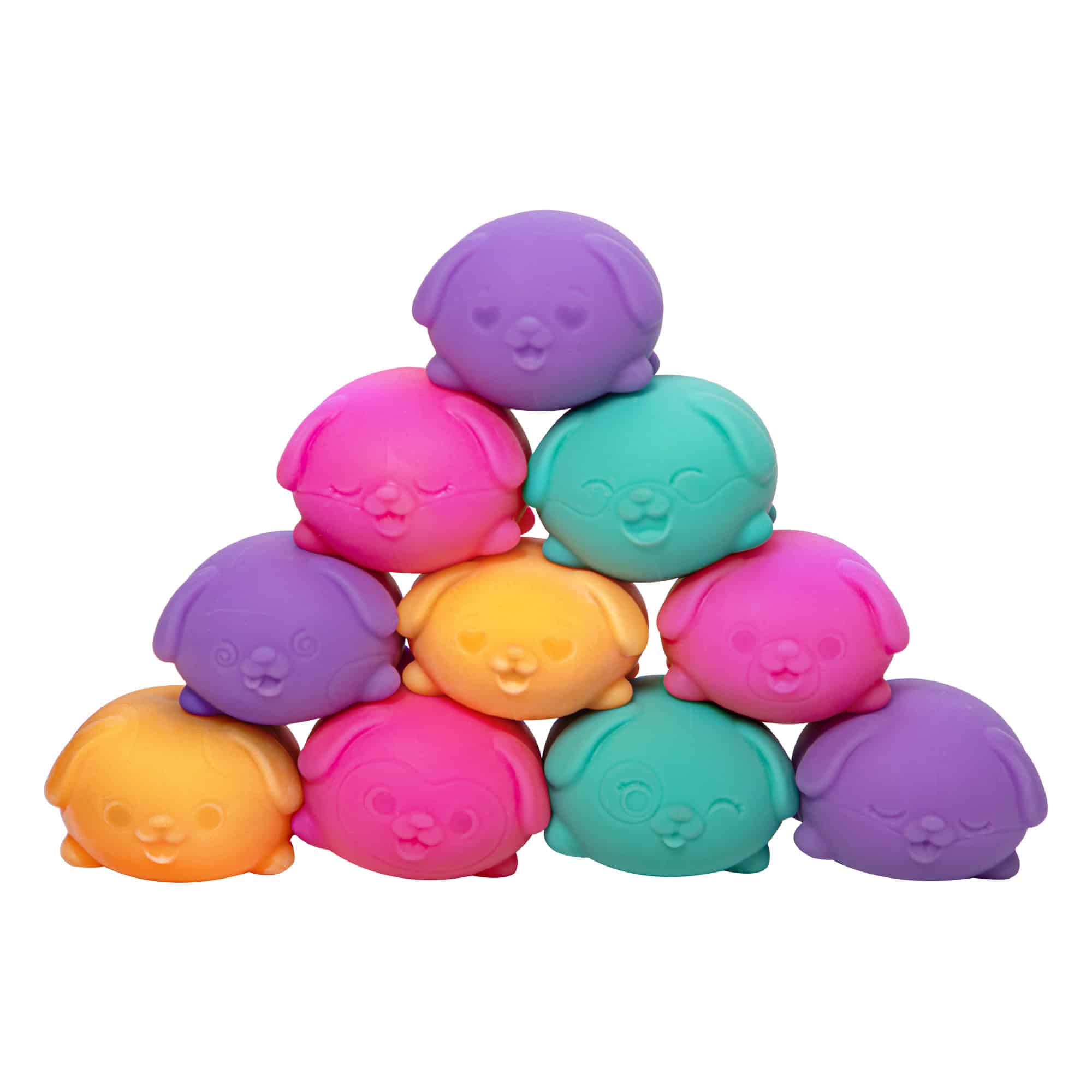 Teeny-Tiny Teenie NeeDoh Funky Pup | Edition Copper Bloom - Mini Groovy Glob Portable Stress Toy Set Detail