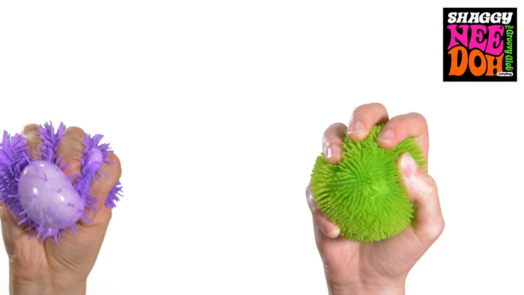 Textured Sensory Shaggy NeeDoh | Collection Winter Creek - Furry Coated Soft Touch Squishable Ball Detail