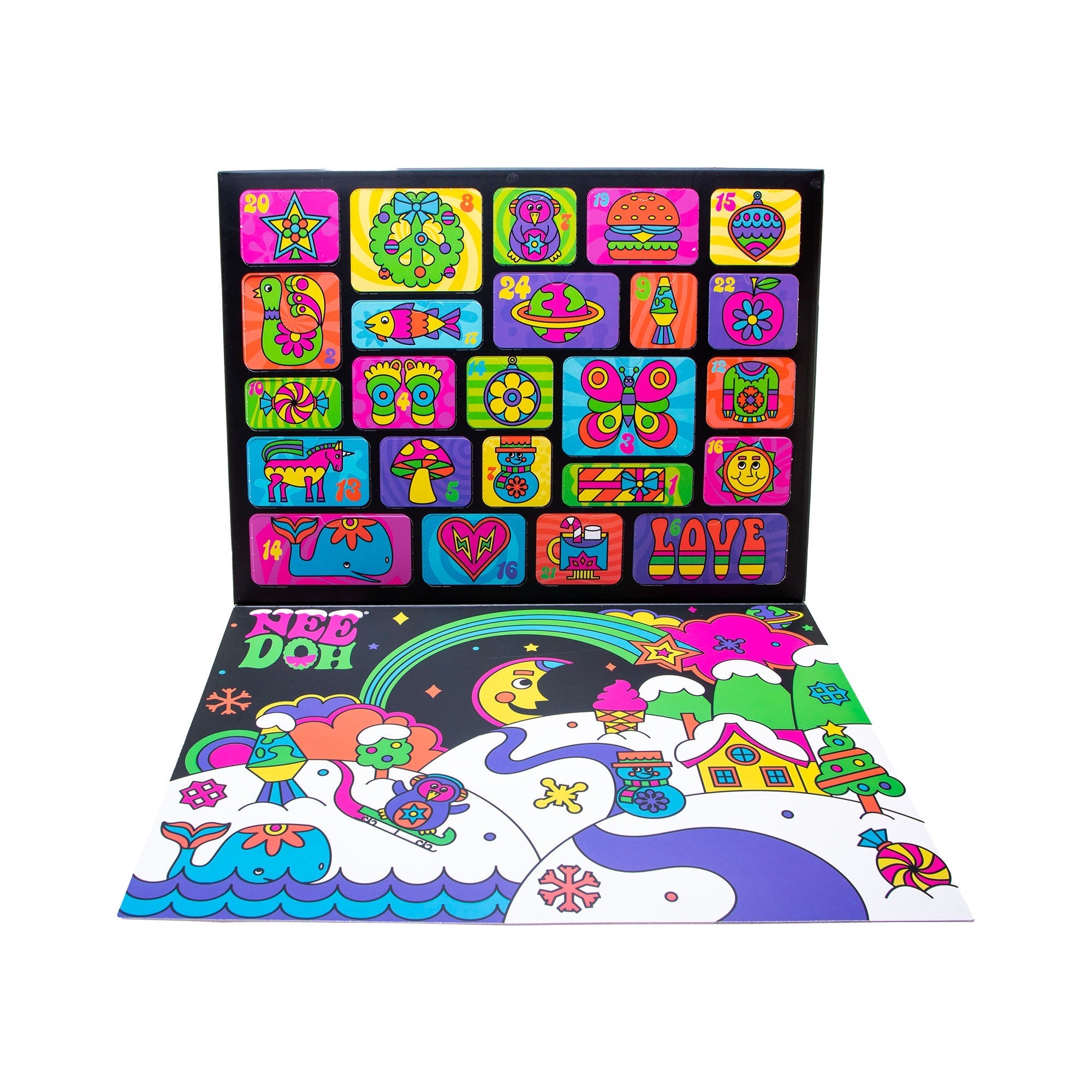 Portable Teenie NeeDoh Advent Calendar | Signature Copper Summit - Mini Groovy Glob Portable Stress Toy Set Detail