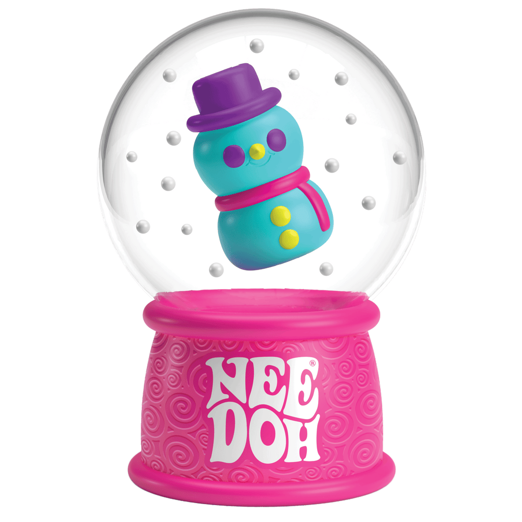 Ice-Cube Texture NeeDoh Squish N Flow Snow Globe | Signature Moonlit Lane - 3-Piece Assorted Nice Cubes Pack for Fidgeting Detail