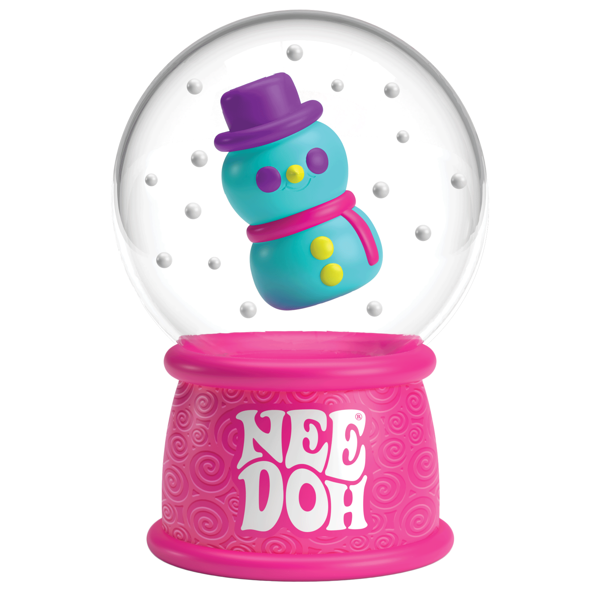 Ice-Cube Texture NeeDoh Squish N Flow Snow Globe | Signature Moonlit Lane - 3-Piece Assorted Nice Cubes Pack for Fidgeting Detail