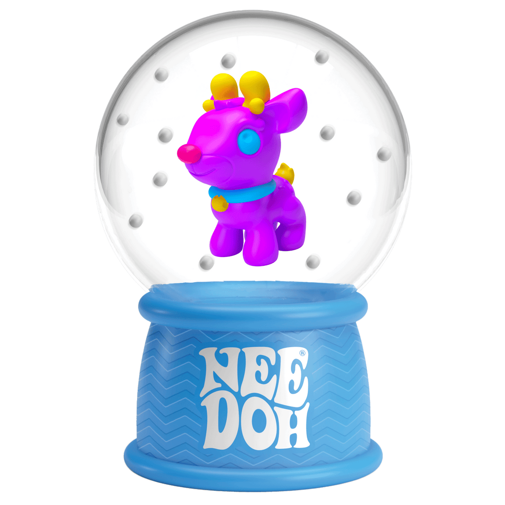 Ice-Cube Texture NeeDoh Squish N Flow Snow Globe | Signature Moonlit Lane - 3-Piece Assorted Nice Cubes Pack for Fidgeting Detail
