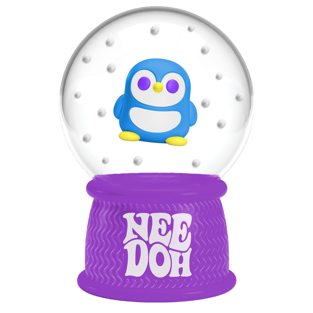 Ice-Cube Texture NeeDoh Squish N Flow Snow Globe | Signature Moonlit Lane - 3-Piece Assorted Nice Cubes Pack for Fidgeting Detail