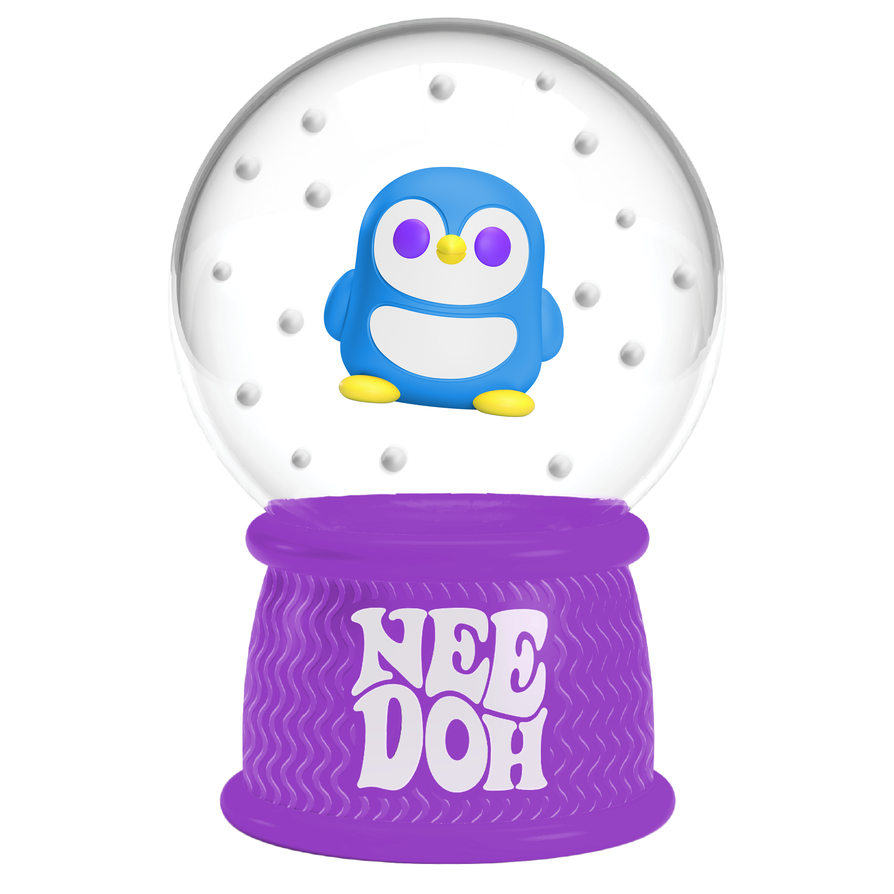 Ice-Cube Texture NeeDoh Squish N Flow Snow Globe | Signature Moonlit Lane - 3-Piece Assorted Nice Cubes Pack for Fidgeting Detail