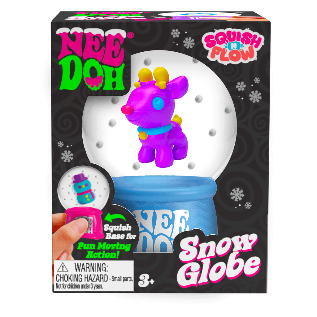 Ice-Cube Texture NeeDoh Squish N Flow Snow Globe | Signature Moonlit Lane - 3-Piece Assorted Nice Cubes Pack for Fidgeting Detail