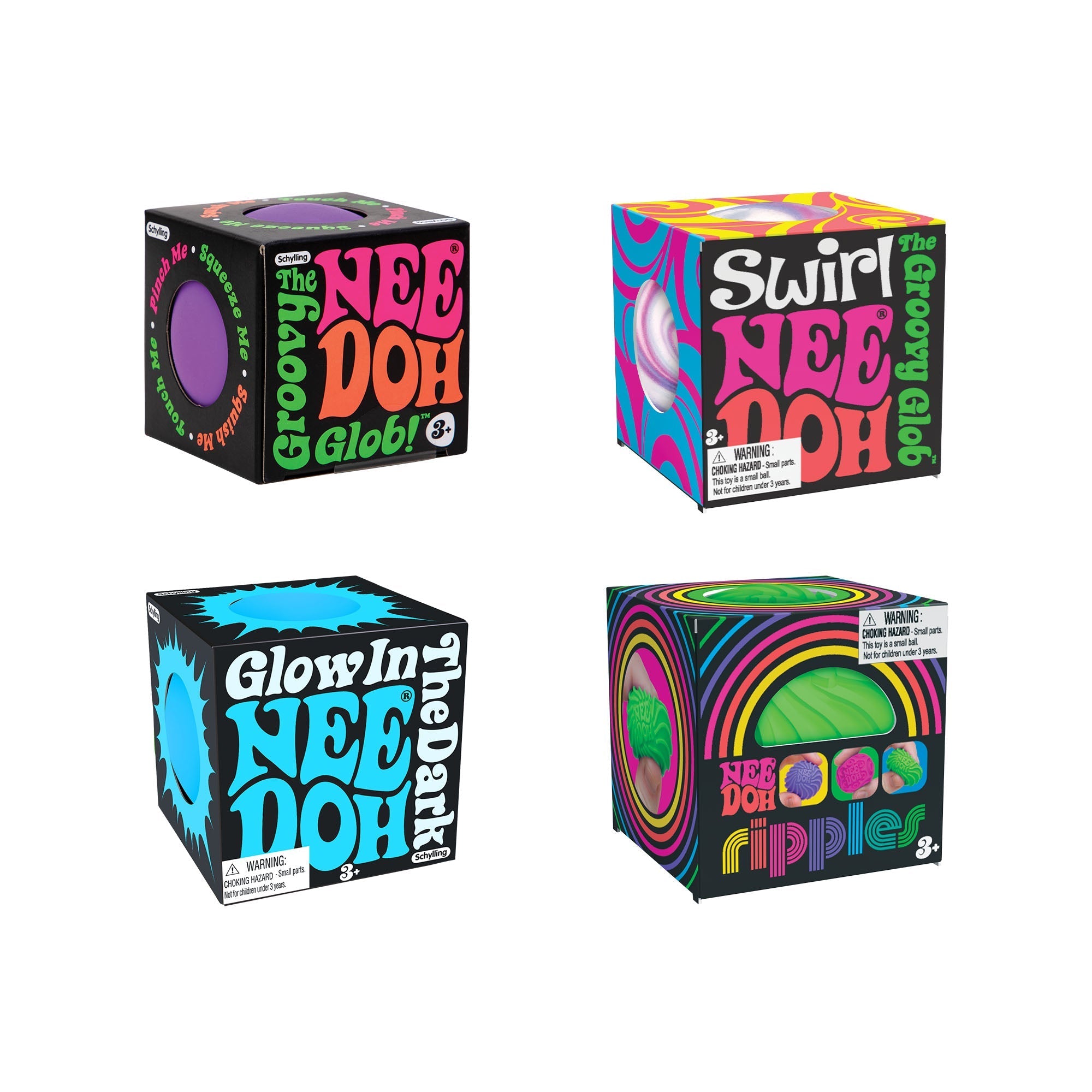 Pocket-Sized Mini NeeDoh Teenie Singles | Select Clover Shore - Mini Groovy Glob Portable Stress Toy Set Detail
